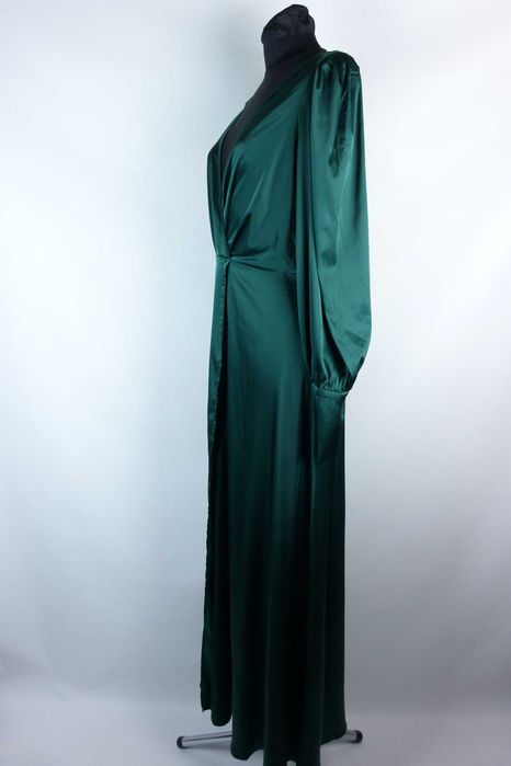 SHEIN satynowa kopertowa sukienka maxi / L
