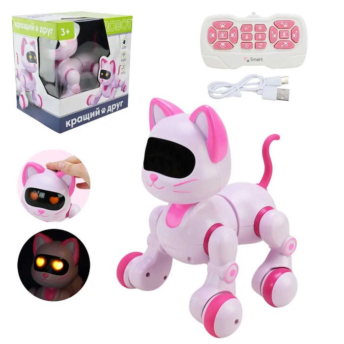 Робот-котик на радіокеруванні 20 см  акумуляторний звук ходить, сидить