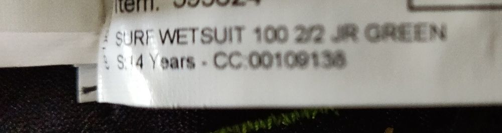 Fato de surf neoprene 2/2 mm criança