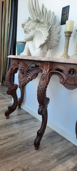 Aparador madeira maciça tampo pedra