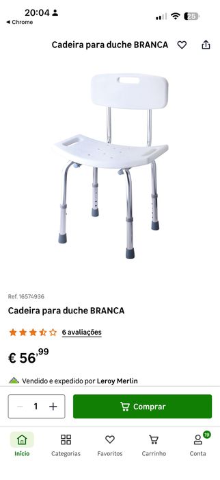 Cadeira para duche NOVA