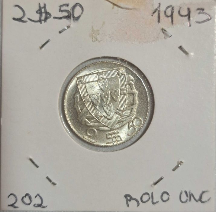 Moeda 2$50 UNC 1943
