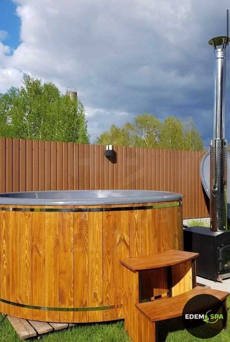 Спа курорт на дровах з гидромасажем. Джакузі. Лазня. Холодна купіль.