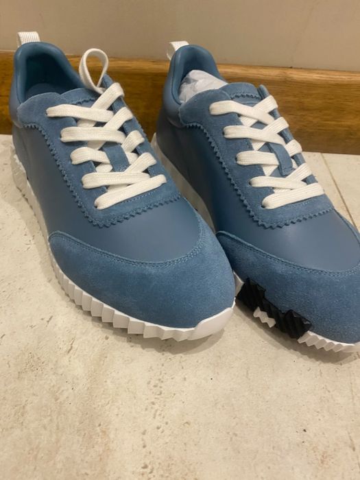 Hermes bouncing blue 39 skóra naturalna, z numerem seryjnym