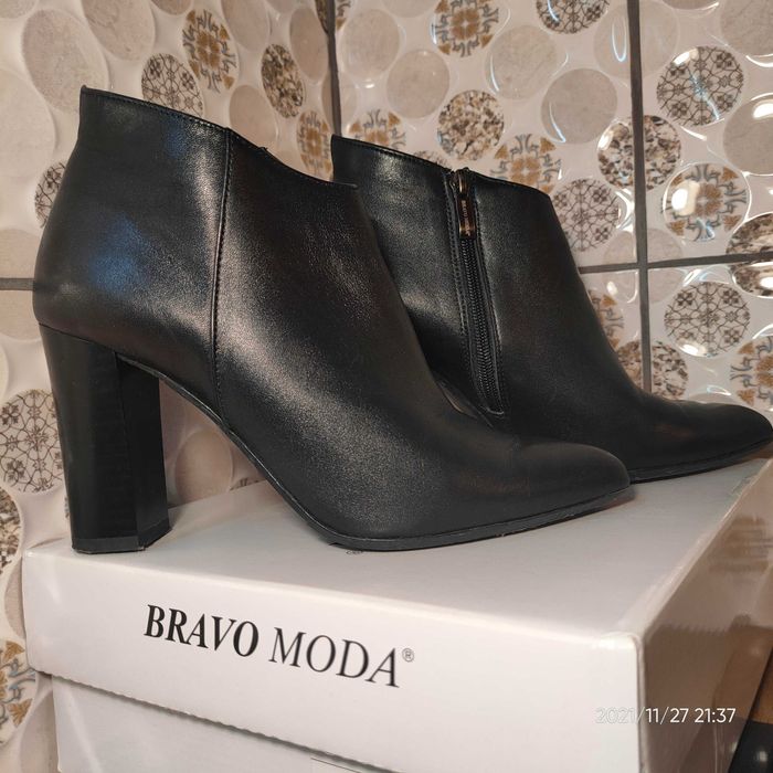 Botki skóra naturalna czarne gat I, tanio!