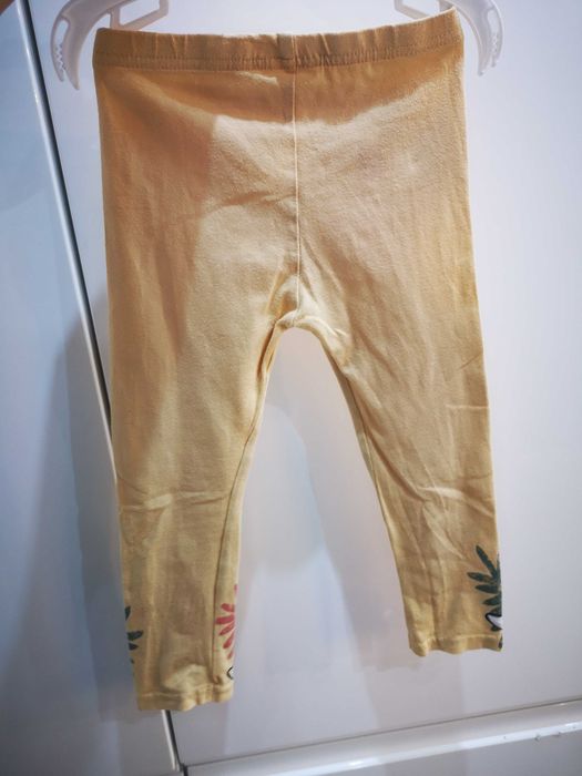 Tex żółte legginsy liście r. 98 cm 2-3 lata