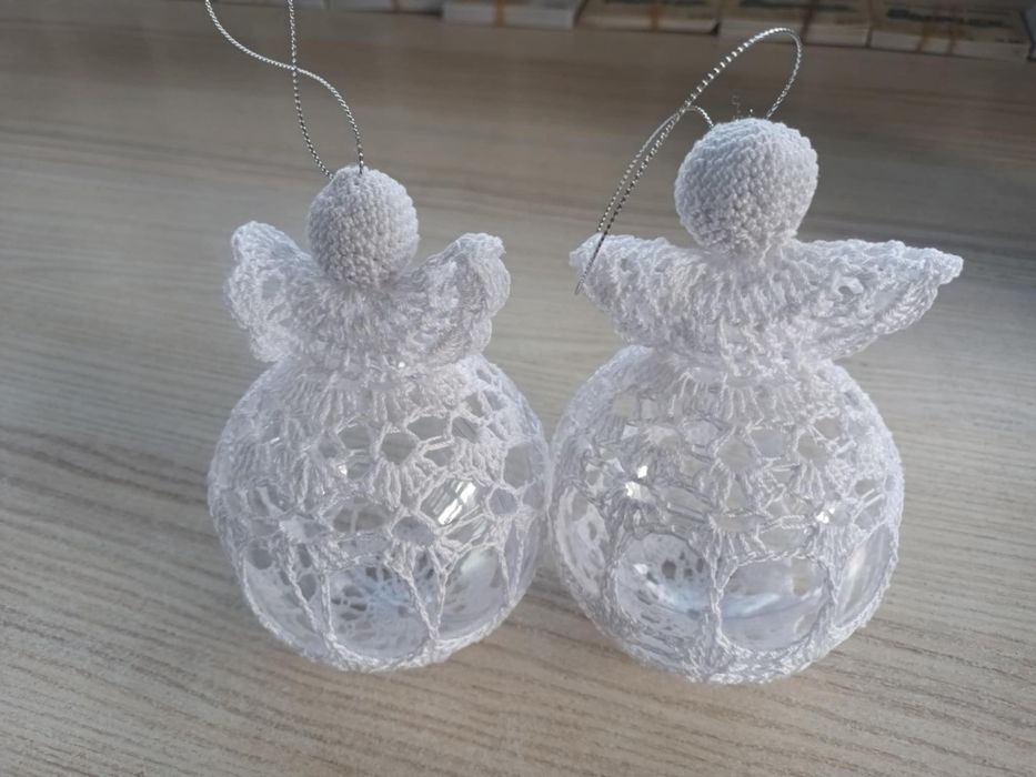 Ręcznie robione aniołki szydełkowe – ozdoby świąteczne / bombki na cho