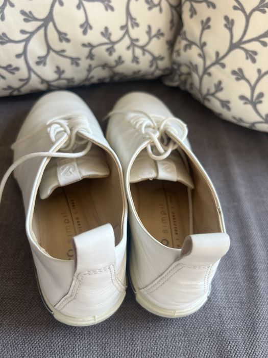 Ecco skorzane damskie białe trampki eleganckie 37