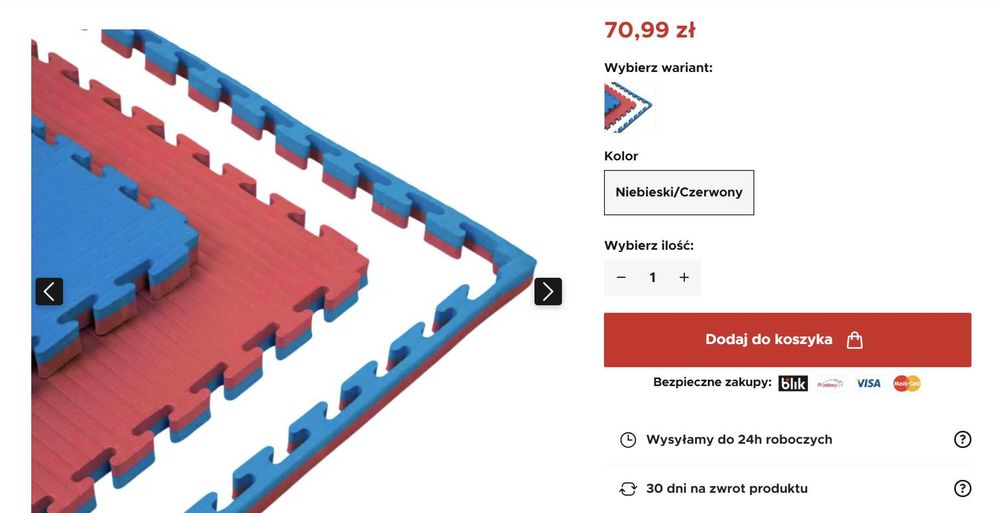 NOWE Maty puzzlowe do treningu 1x1 m, grubość 2 cm /dowolna ilość