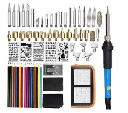 Набір для випалювання 71 предмет паяльник синій/оранжевий 60вт