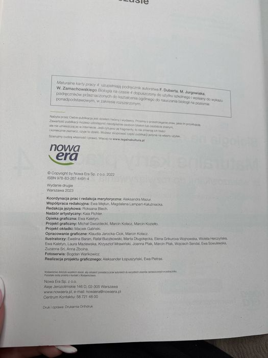 Maturalne karty pracy biologia 4