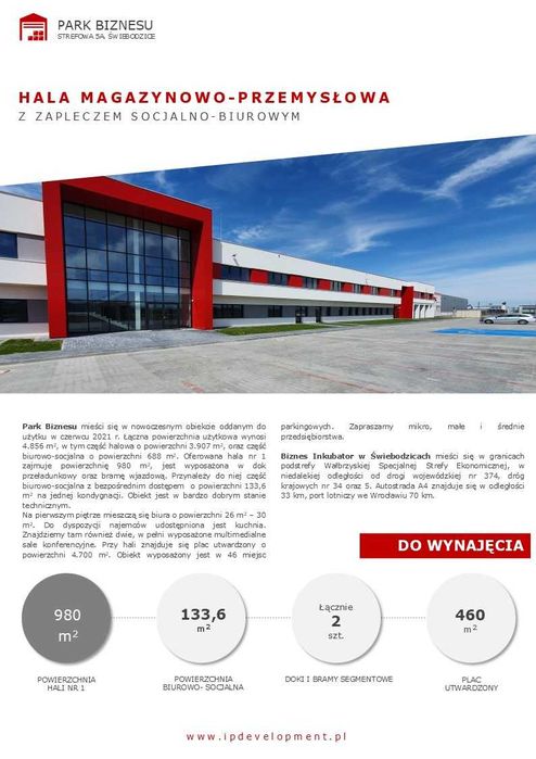 Hala do wynajęcia Świebodzice