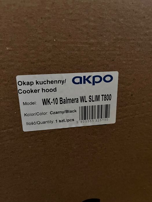 Okap Akpo WK-10 Balmera WL Slim Czarny
