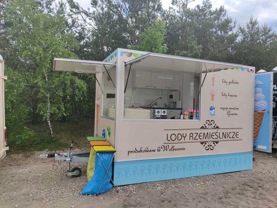 Wynajem przyczepy do sprzedaży Lodów Gałkowanych z wyposażeniem