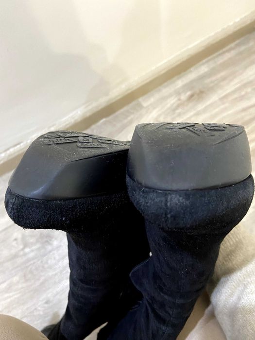 Сапоги жіночі натуральна замша на овчині чорні р. 37  (24,5 см)