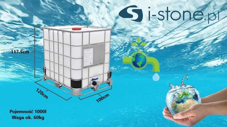Zbiornik IBC 1000L mauzer nowy wkład  ATEST DO WODY PITNEJ