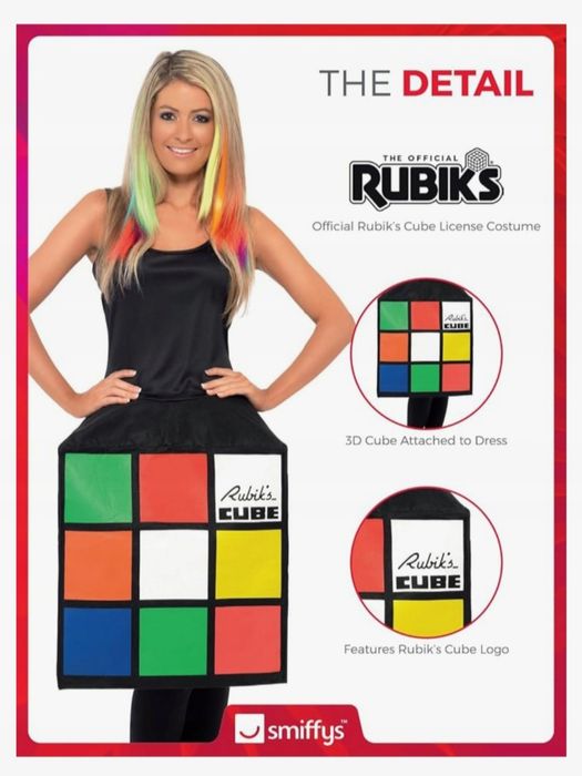 Kostka Rubika kostium sukienka damska 3D