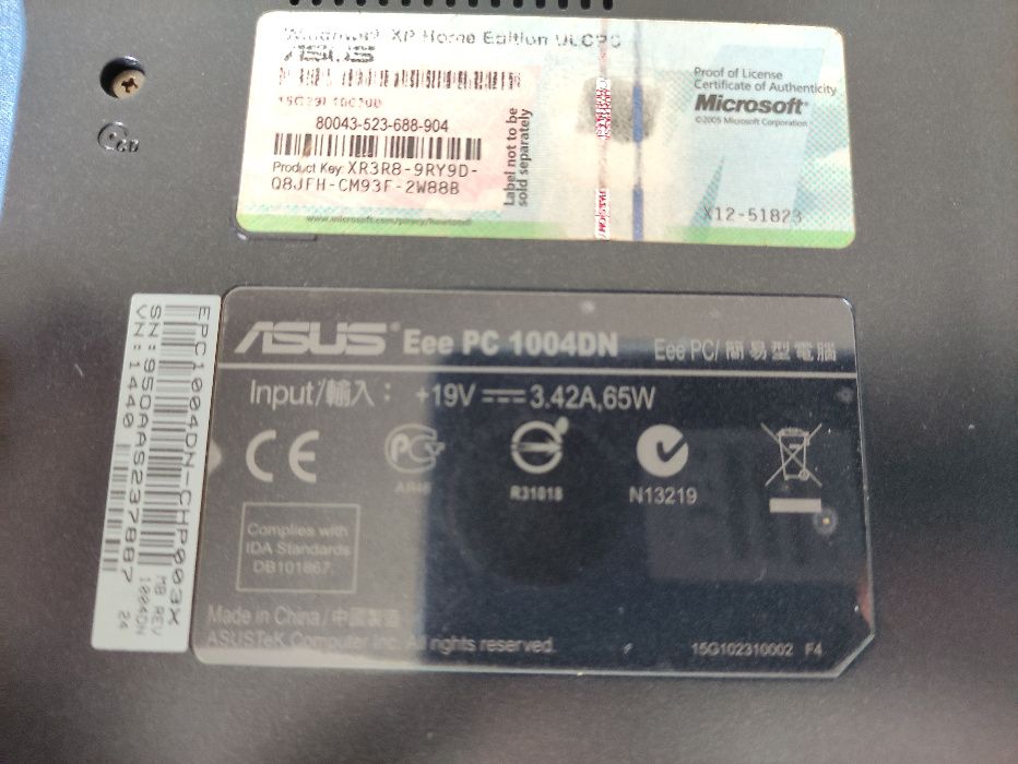 Portátil Asus EEE PC 1004DN64409427086083123