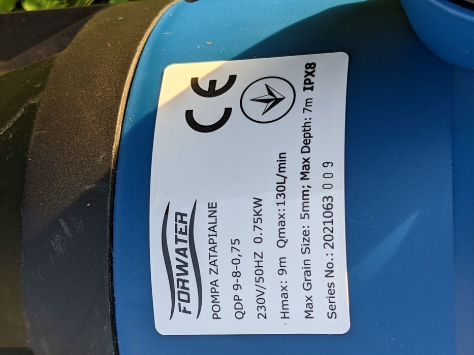 Насос для грязной воды 0.75 кВт Pompa Zatapialne