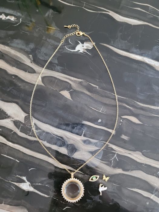 Nowy naszyjnik DIY szklany box z charmsami prezent