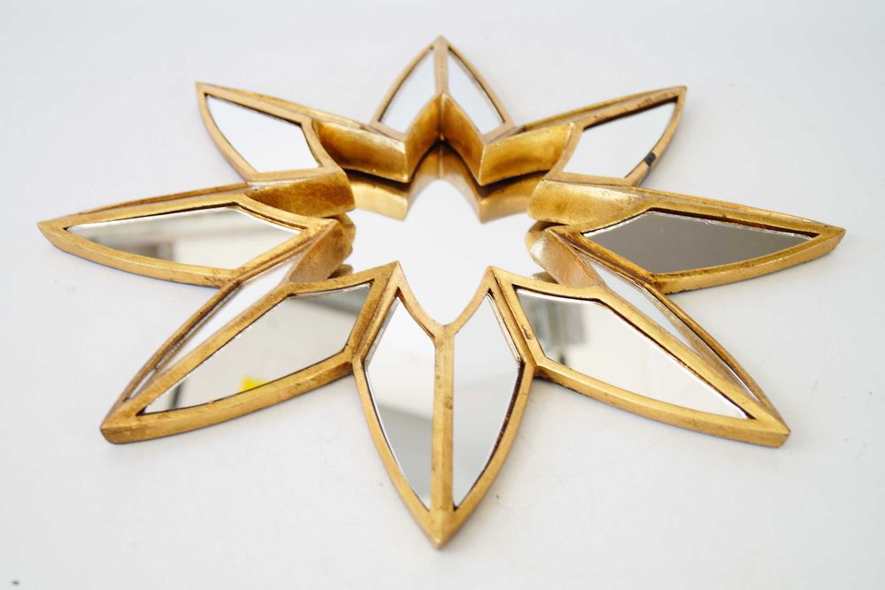 Dekoracyjne lustro dekor na ścianę złoty SŁOŃCE glamour