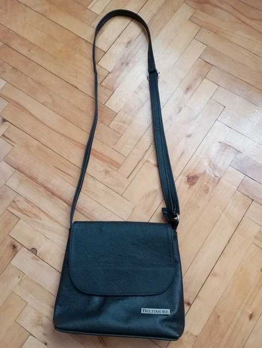 Elegancka Czarna Torebka Listonoszka Skórzana Beltimore