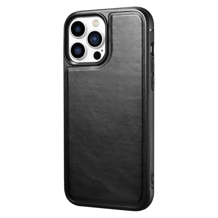 Etui Pokryte Naturalną Skórą Iphone 13 Pro Z Magsafe Czarny