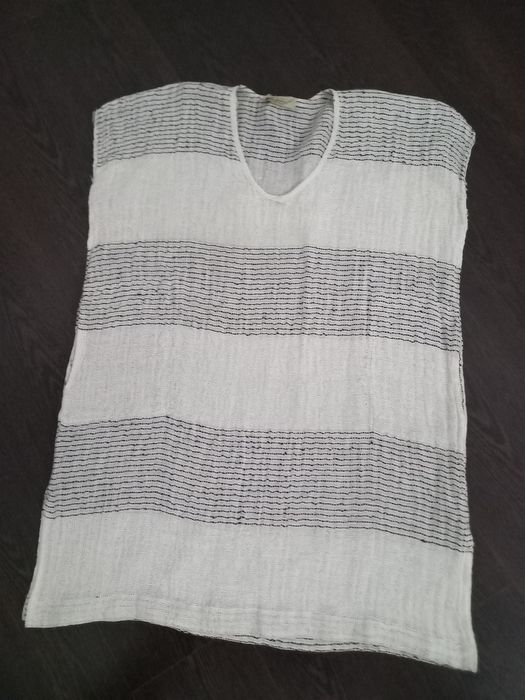 Шикарное платье лён в полоску . Италия .