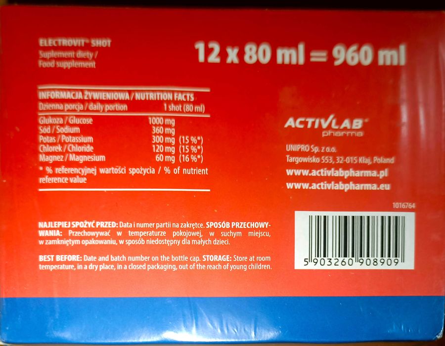 ActivLab electroVit shot 12x80ml magnes, potas, sód