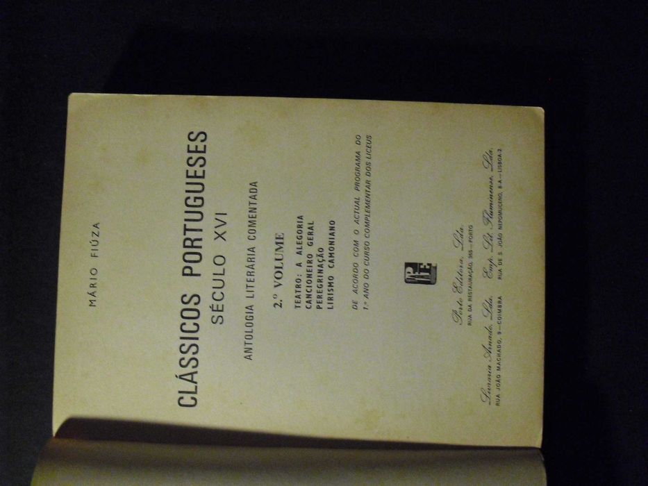 MÁRIO FIUZA-CLASSICOS PORTUGUESES SÉCULO XVI