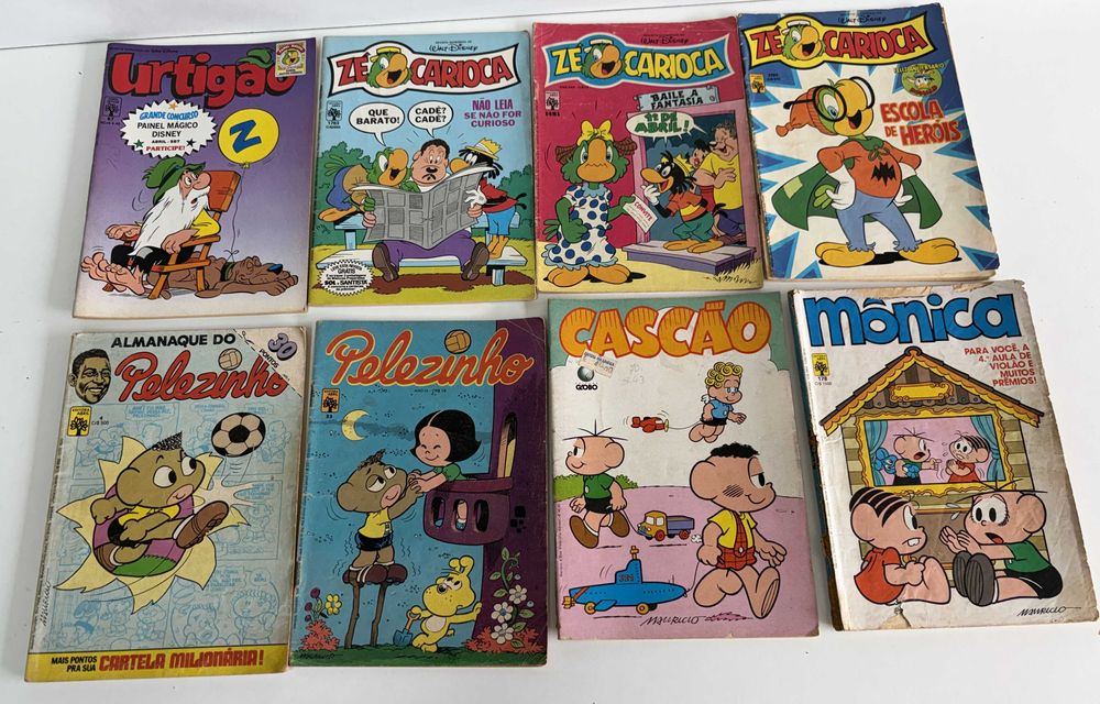 Lote 8 Revistas BD Vintage Anos 80 Disney Zé Carioca Mônica Pelezinho