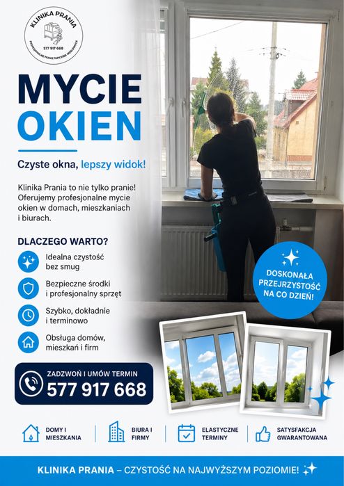 Mycie okien – szybkie terminy, dokładnie i bez smug