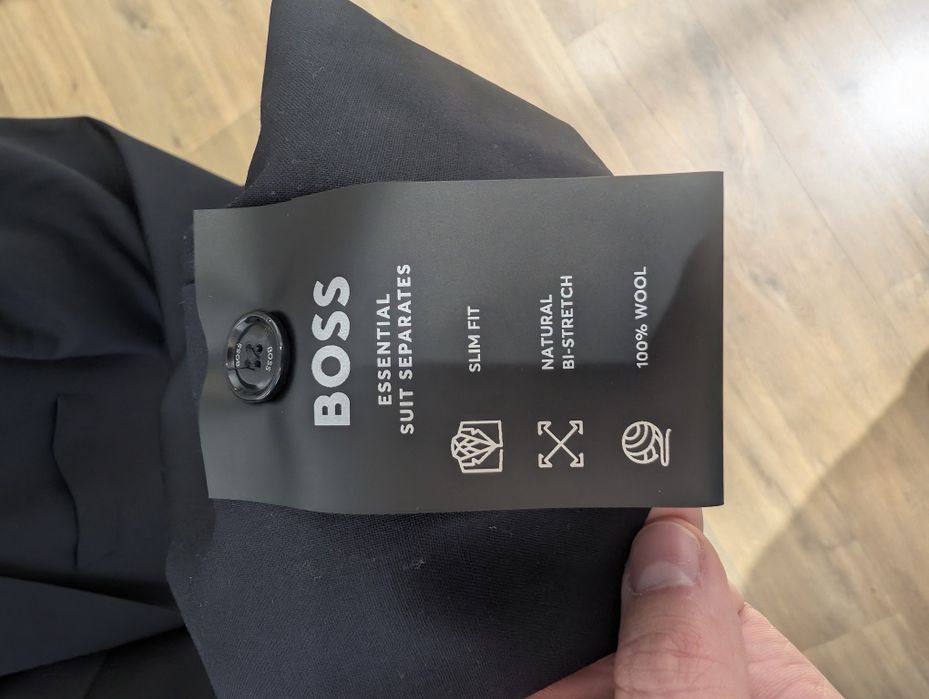 BOSS Wełniana marynarka H-Huge-S-MM-251 | Slim Fit granatowy