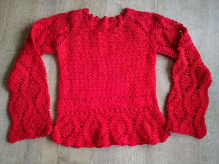 RĘKODZIEŁO sweterek bluzeczka ażurowa szydełko roz.S KRAKÓW