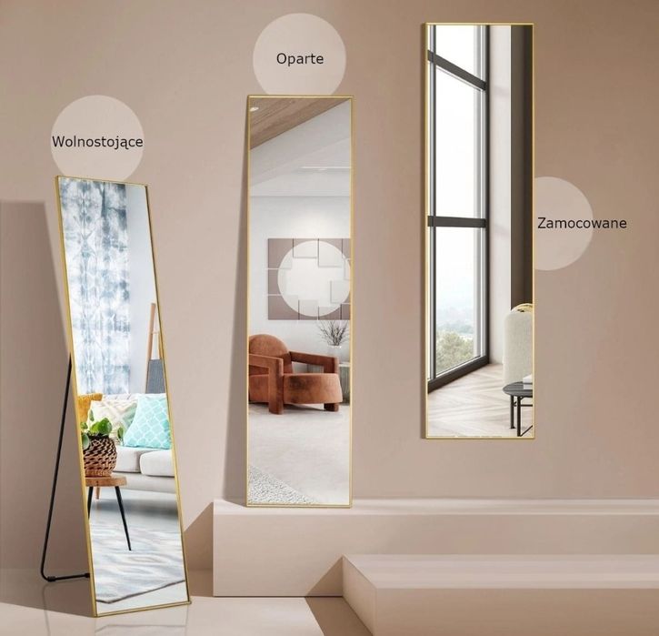 Lustro stojące z możliwością montażu