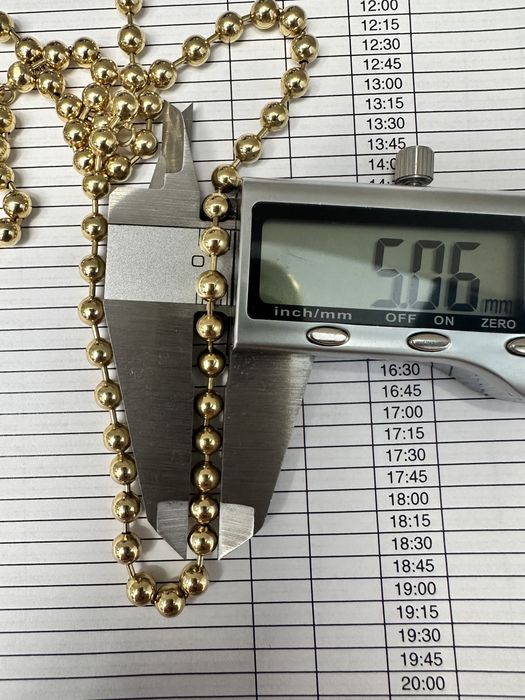 Złoty łańcuszek naszyjnik 585 kulki