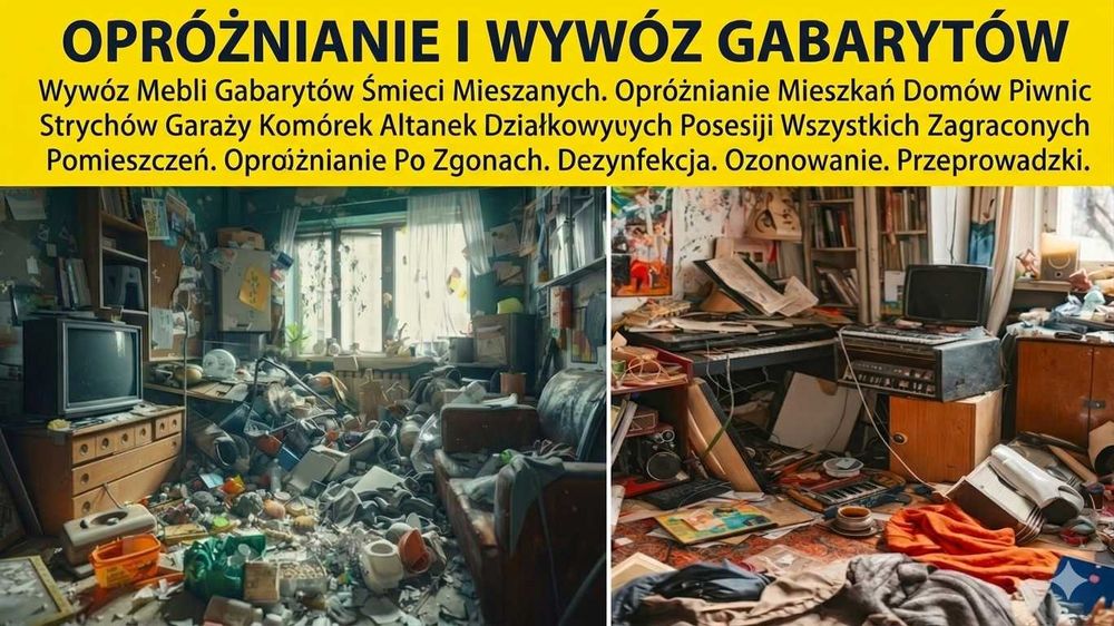 Opróżnianie mieszkań domów wywóz mebli śmieci mieszanych przeprowadzki Paczków
