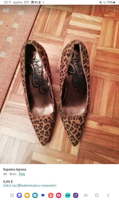 Sapatos tigresa como novos