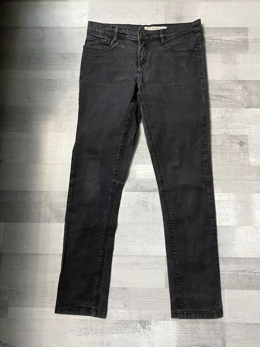 Spodnie proste skinny leg Yessica C&A 38 M czarne dżinsowe z elastanem