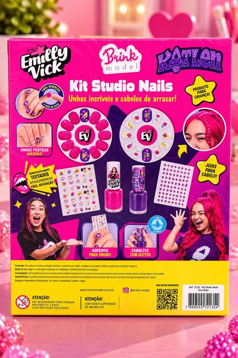 Kit Studio Nails Emily Vick & Katlen – Os Rosa, original Brasil