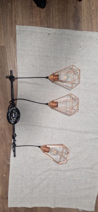 Lampa sufitowa żyrandol miedziany loft