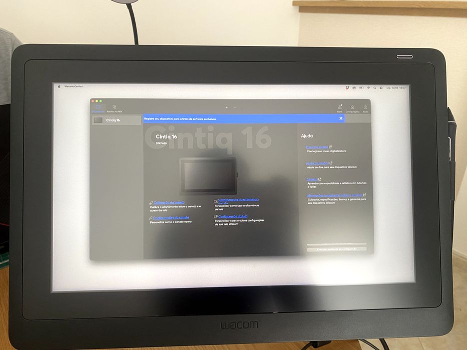 Wacom Cintiq 16 DTK-1660 + Wacom Pro Pen 2 + braço articulado