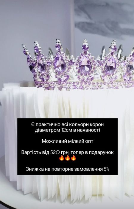 Від 50грн Корона, Діадема, топер, блискітки
