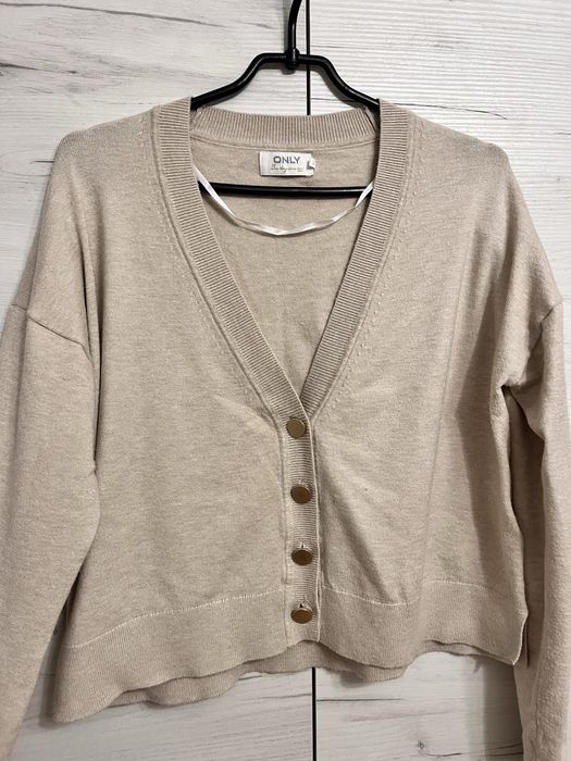 Beżowy sweterek kardigan XS Only sweter