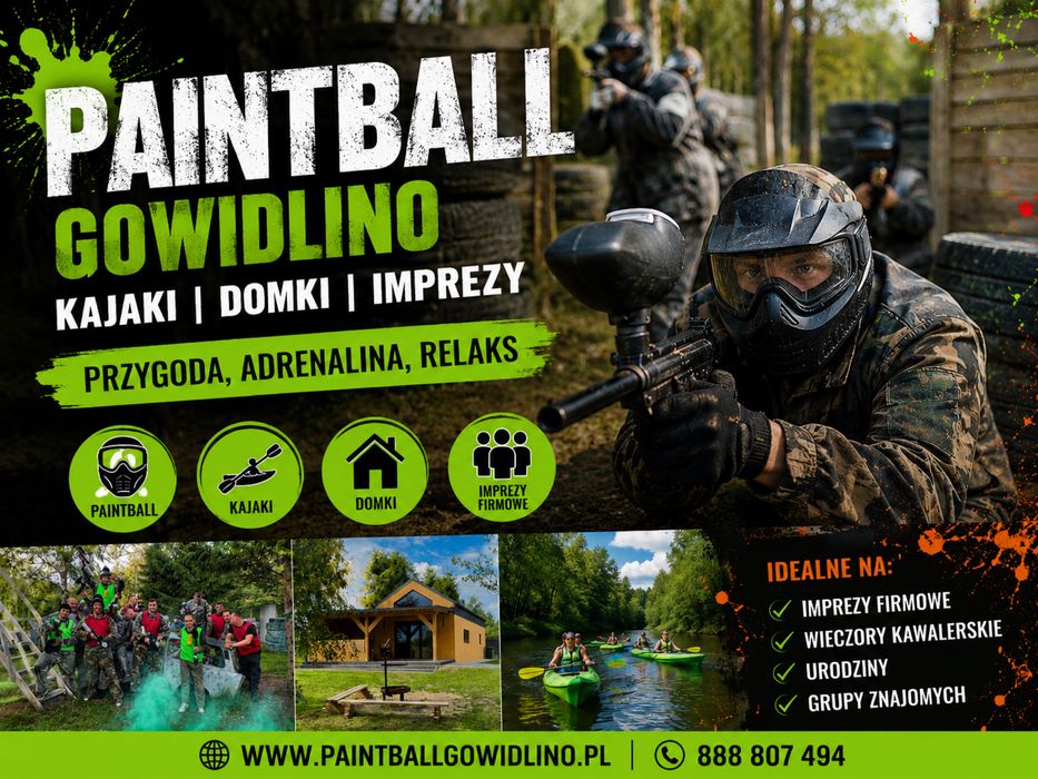 Paintball!!! Kaszuby kawalerskie Domki domek Kajaki dom urodziny Itp