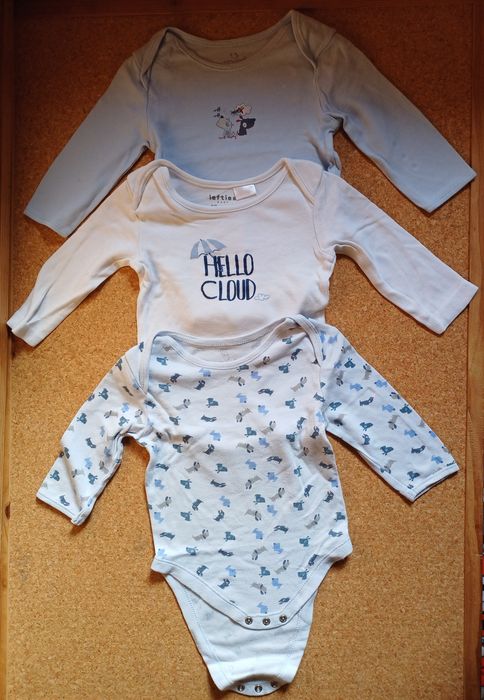 Set of 3 Baby Bodysuits, Sizes 6/9, 9/12, and 18 Months