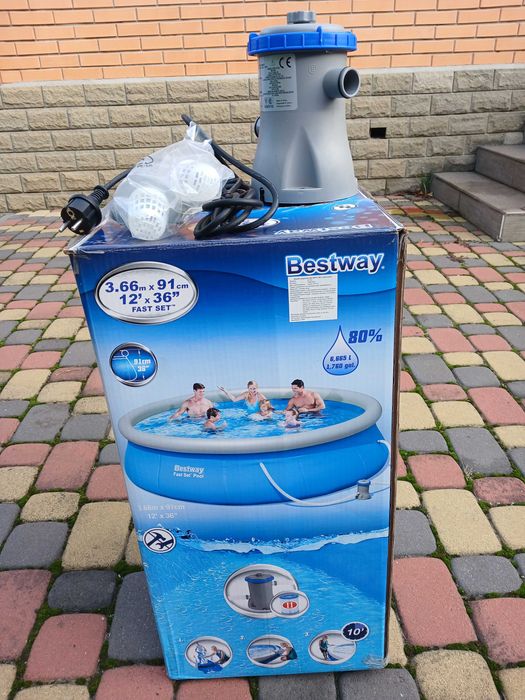 Продам б/у бассейн надувной с фильтром