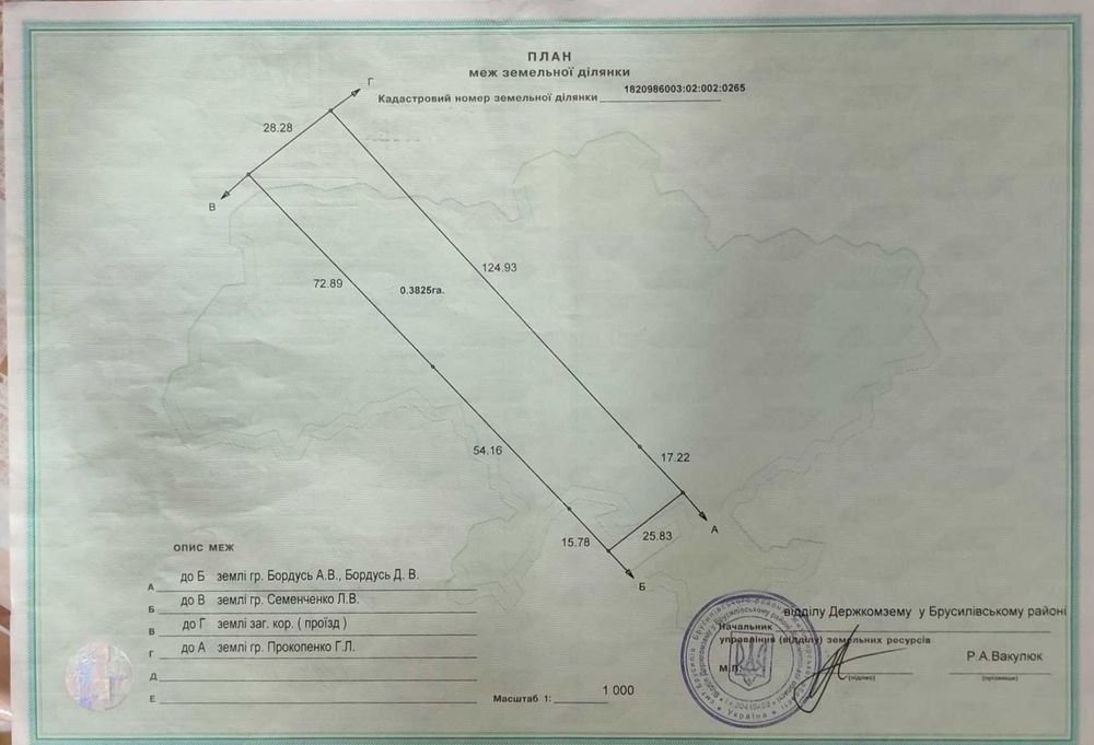 Земля на продаж Житомирської обл.Брусилівський р-н с.Високе