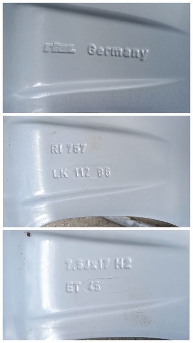 Диски R17 5×112 VW Passat Touran Golf Jetta Sharan SKODA AUDI MERCEDES RIAL Оригінал 5/112 5*112 5.112 112/5 112*5