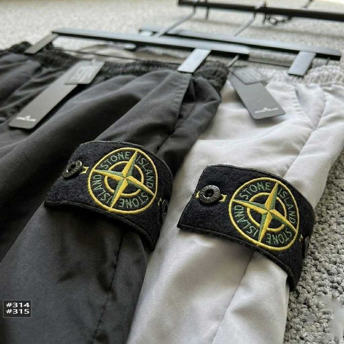 STONE ISLAND Мужские Шорты / Черные - Серые / Спортивні Шорти Стон Айленд